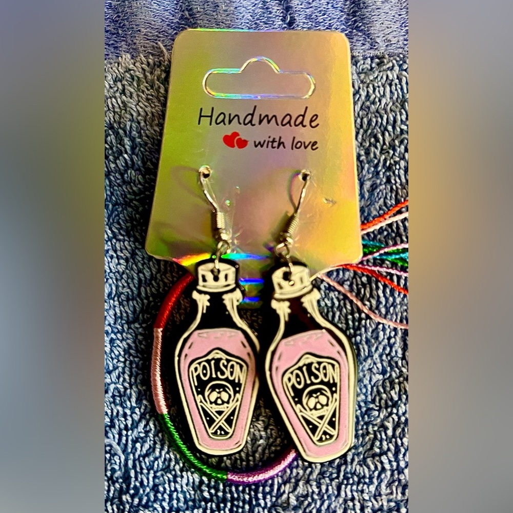 Handmade Potion Bottle Earrings with free bracelet